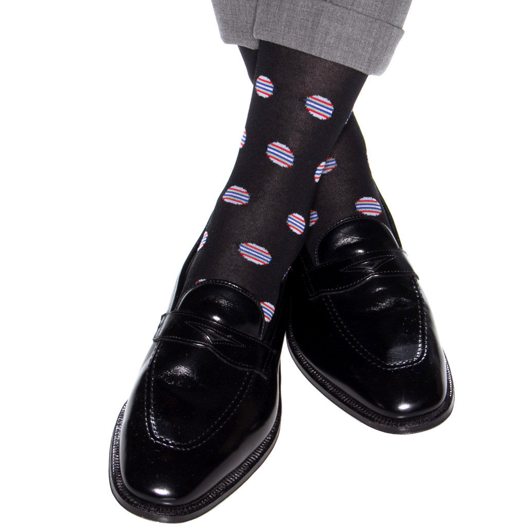 Black-Large-Dot-Mid-Calf-Sock