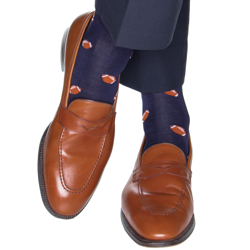 Navy-Football-Sock